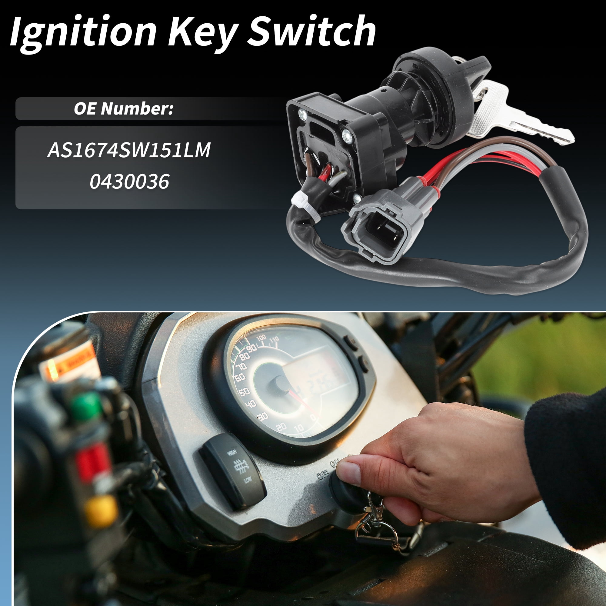 Unique Bargains Ignition Key Switch for Arctic Cat ATV 650 700 4X4 H1 V2 4 Pins
