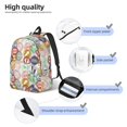 thumbnail image 3 of Honeii Travel Stamp Print Canvas Backpack for School & Outdoor,Laptop Excursion Backpack,Notebook School Bookbag For Men Women,for Work, Travel, and Everyday Use-Small, 3 of 5