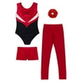 thumbnail image 5 of vastwit Gymnastics Outfit for Girls 4pcs Figure Ice Skating Training Suit Dance Leotard with Shorts Leggings Hairband Burgundy 12, 5 of 8