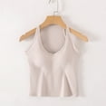 thumbnail image 2 of Racerback Tank Tops for Women Built in Bra Sleeveless Crop Top Deep V Neck Stretchy Slim Fitted Undershirts, 2 of 6