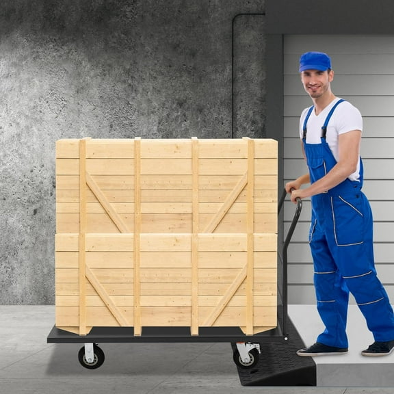 Heavy Duty Flatbed Cart, 2000LB Platform Truck Industrial Grade Weight Capacity, 49 * 24 * 36.46in Platform Cart, Steel Hand Push Dolly Cart for Garden, Warehouse＆Yard