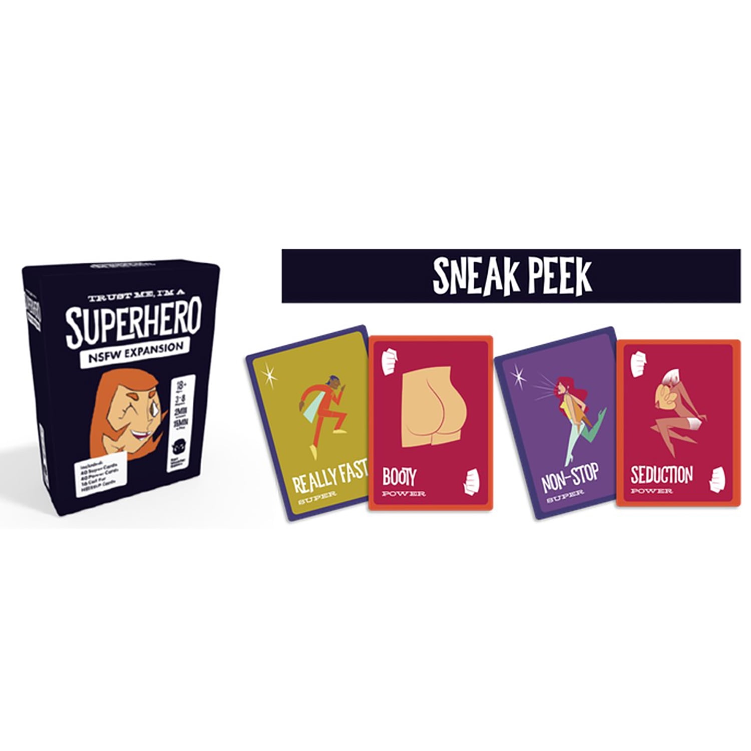 NSFW Superheroes Expansion Pack: Trust Me I'm a Superhero Card Game. Age  18+, 3-8 Players - Walmart.com