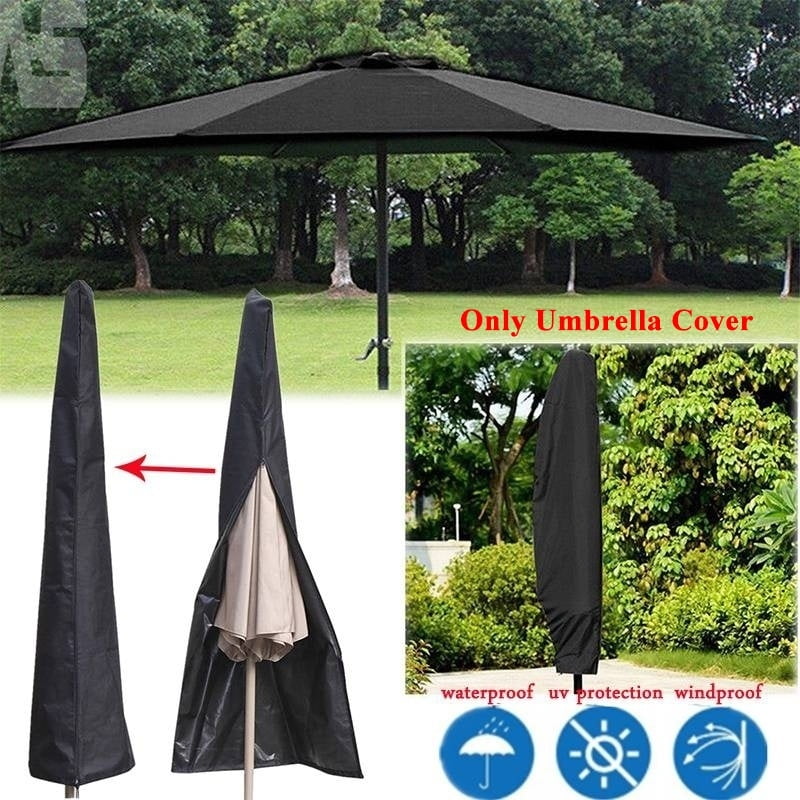 Garden Parasol Cover Zipped Outdoor Waterproof Patio Umbrella Protection Shield 