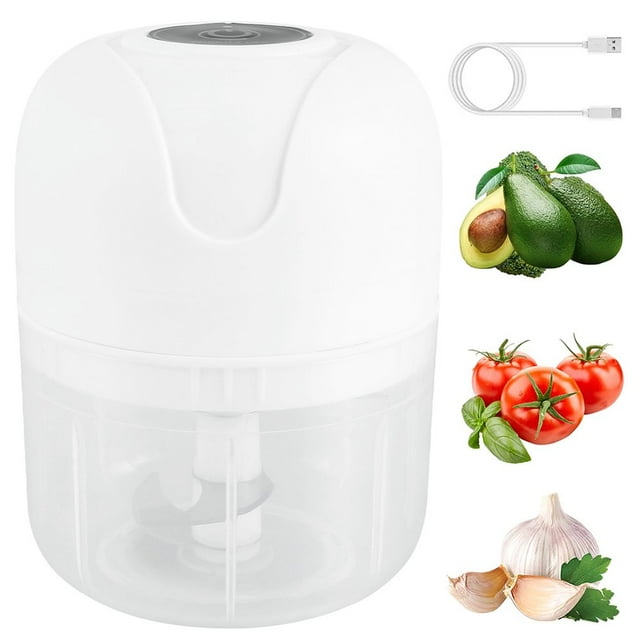 250 ML Electric Garlic Mincer USB Charging Garlic Chopper Mini Food Processor with Stainless Steel Blade Durable Garlic Masher Food Chopper Kitchen Tool for Meat Vegetable Baby Food