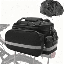 Bike Rear Rack Bag, 27L Bicycle Pannier Bag Waterproof & 2 Side Foldable Panniers Bike Saddle Bag with Reflective Strips Bike Carrier Bag for Travel Outdoor Cycling Trip