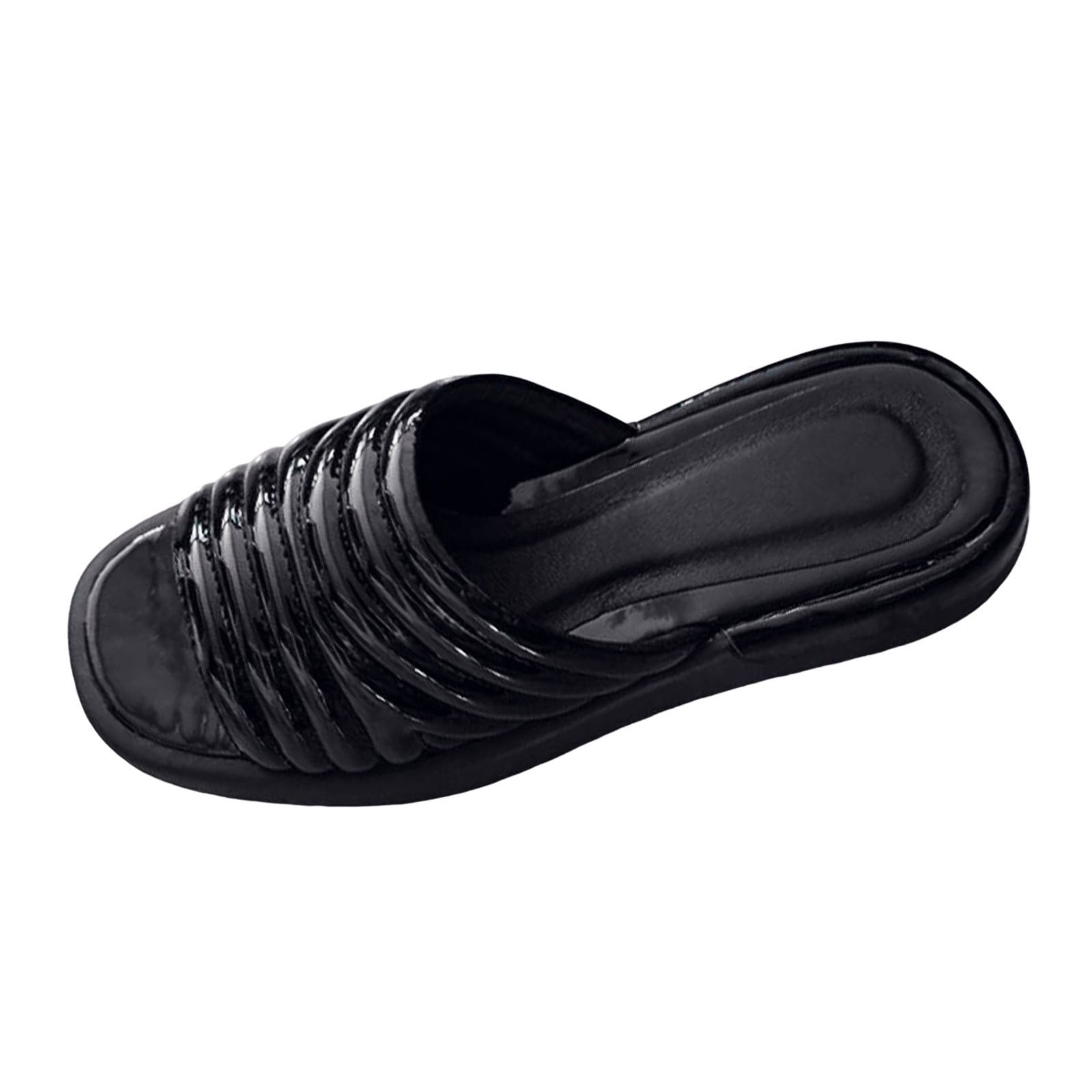 Black slippers ladies deals