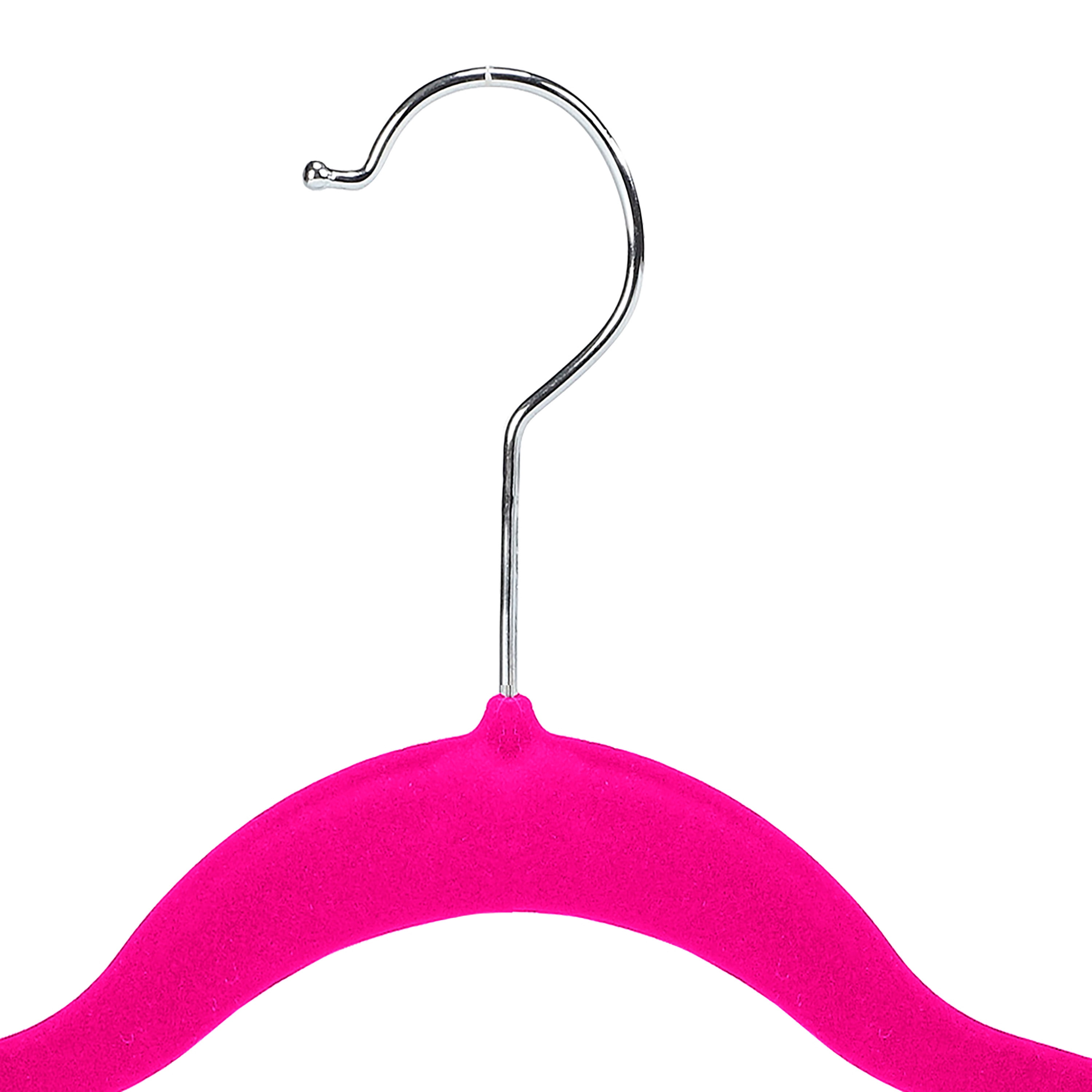 Simplify 24 Pack Velvet Skirt Hangers with Clips, Adult Size, Fuchsia