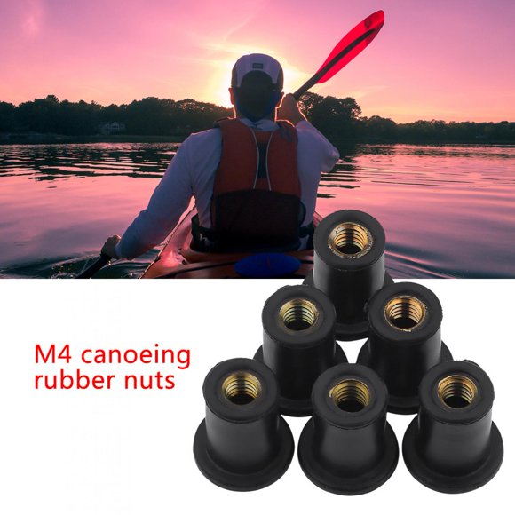 Cergrey Rubber Well Nuts, Well Nuts Kit,6pc M4 Durable Rubber Well Nuts Windshield Bolts for Motorcycles Kayak Canoe Boats