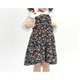 thumbnail image 2 of ContiKids Toddler Girls Floral Velvet Skirted Overalls Sleeveless Overall Dress Outfit 4-5 Years, 2 of 5