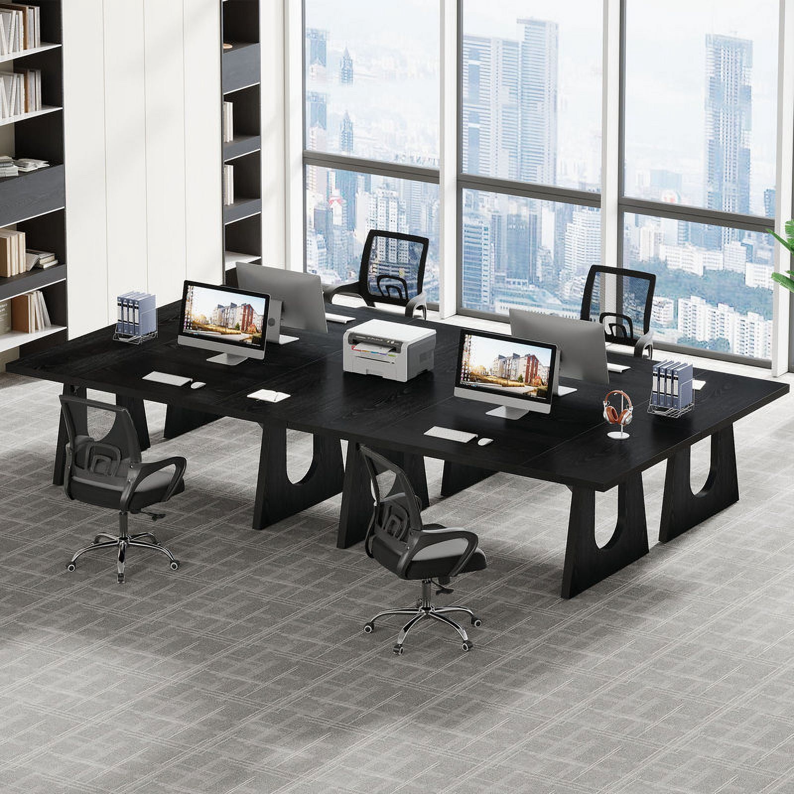 Tribesigns Modern Executive Desk, 70.9-Inch Large Computer Office Desk for Home Office, Black