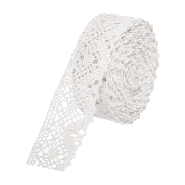 Unique Bargains Lace Ribbon 30 Yards 1.2 Inch Cotton Lace Trim for Craft,Gift Wrappers,Headbands,White Style 11