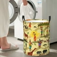 thumbnail image 4 of Goofa Ethnic African Printed Circular Hamper,Laundry Basket with Handles,Storage Baskets Foldable,Large Capacity Laundry Hamper-Small, 4 of 8