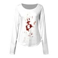 thumbnail image 5 of SNKSDGM Hauts à Manches Longues pour Femmes Été Grande Taille Hauts à Manches Longues pour Femmes Blanc Haut Ajusté pour Femme T-Shirt à Manches Longues à Imprimé Halloween L, 5 of 5
