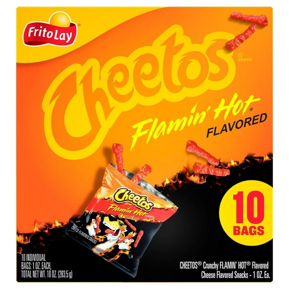 Pack Of 2 Cheetos Flamin' Hot Cheese Snacks Multipack 1 oz Bags, 10 ct (Package May Vary)