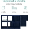 thumbnail image 3 of Bookcase 6-Cube Storage Organizer, 13.5in Shelf Opening, Bookshelf, Toy Storage, Customizable w/ 3 Removable Back Panels – Navy, 3 of 8