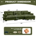 thumbnail image 4 of TUANLUO 130" Oversized Sectional Couch for Living Room, U-Shape Modular Sectional Sofa with Ottoman, Velvet 3-Seater Sofa Tufted Couch with Round Armrests, Olive Green, 4 of 9