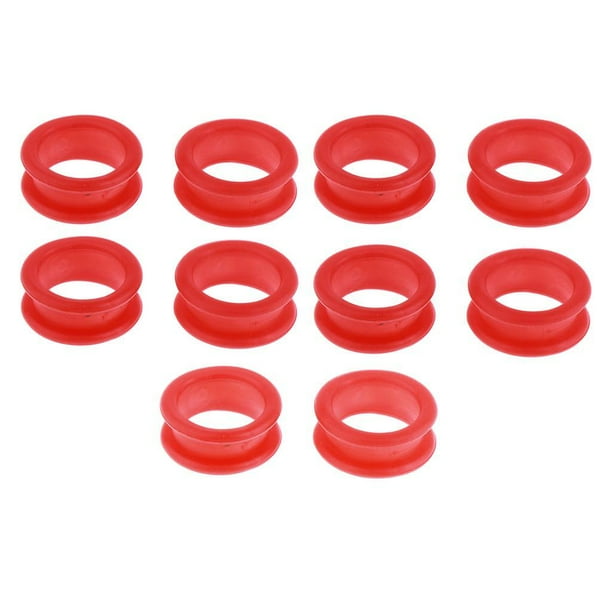 Seitruly 10x Barber Hairdressing Shears Scissors Finger Inserts Grips Ring plantillas de cejas Rojo 10 piezas