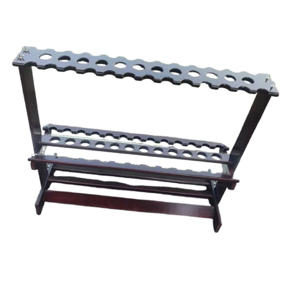 DYNWAVECA Support de Canne à Pêche en Bambou Noir Crochet de Rangement Cadeaux Organisateur Support pour Garage Accessoires Multifonctionnels Support de Canne à Pêche 38 Trous