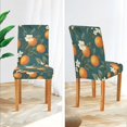 thumbnail image 3 of Yayeee 2 Pack Dining Chair Covers Stretch Parson Chairs Slipcovers Seat Protector, Retro Floral Orange, 3 of 6