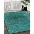 thumbnail image 3 of Ahgly Company Machine Washable Indoor Rectangle Industrial Modern Teal Green Area Rugs, 6' x 9', 3 of 7