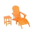 thumbnail image 6 of WestinTrends Malibu 3-Piece set classic Adirondack chair with ottoman and a small coffee table (1 seater), Orange, 6 of 13