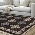 thumbnail image 6 of Modern Polyester and Cotton Diamond Geometric Indoor Area Rug - 8' x 10', Brown-Beige, 6 of 8