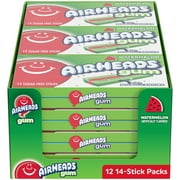 Airheads Gum, Watermelon, Sugar Free, 14 Sticks (Pack of 12)
