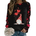 thumbnail image 4 of Bjutir Valentines Day Women Tops Womens Fashion O Neck Sweatshirt Round Neck Fit Pullover Tops Long Sleeve Workout Shirts Loose Blouse, 4 of 5