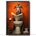 thumbnail image 2 of Scottish Deerhound Dog Canvas Wall Art for Bedroom Living Room Home Decor,Funny Dog Canvas Sitting on The Toilet Animal Pattern Office Artworks, modern wall decor, Ready to Hang, 2 of 6