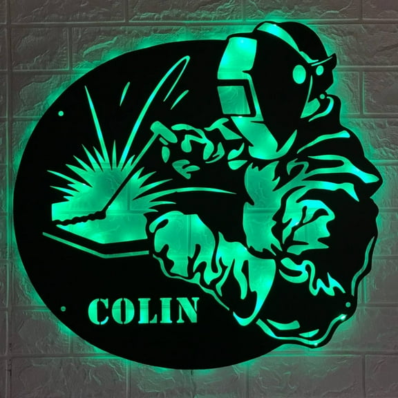 Handmadetneonsign Custom Name Welding Metal Wall Art LED Light - Personalized Welder Metal Sign Home Decor