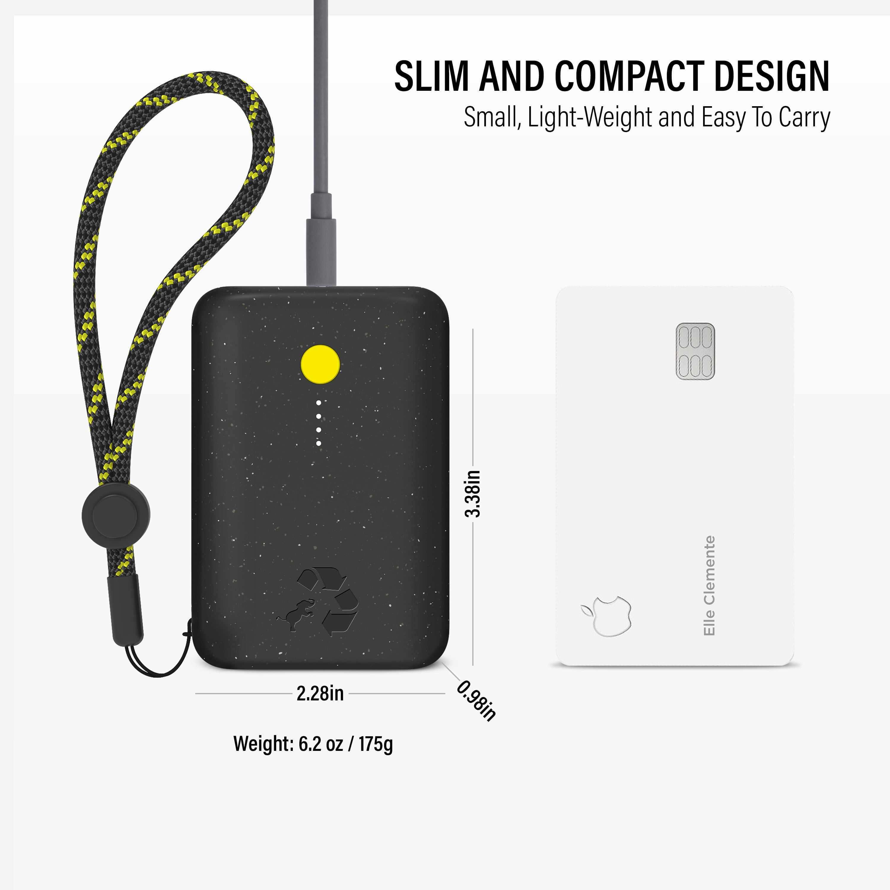 Champ Portable Charger, 10,000mAh Power Bank Fast Charging, 20W Dual USB-C Battery Pack with Cable, Travel Essential Power Bank for iPhone Laptops Galaxy Tablet Pixel iPad Macbook Kindle Airpod