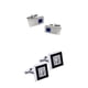 thumbnail image 1 of 2 Pares de Gemelos Gemelos Cuadrados Negros Caballeros Negocios, 1 of 9