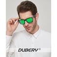 thumbnail image 1 of DUBERY Vintage Polarized Sunglasses for Men Women Retro Square Mirrored Lens Sun Glasses D518, Green DUBERY DUBERY, 1 of 2