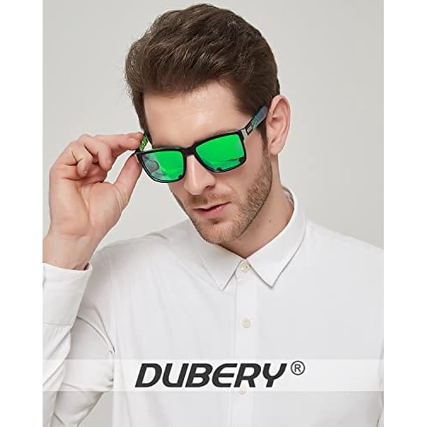 DUBERY Vintage Polarized Sunglasses for Men Women Retro Square Mirrored Lens Sun Glasses D518, Green DUBERY DUBERY