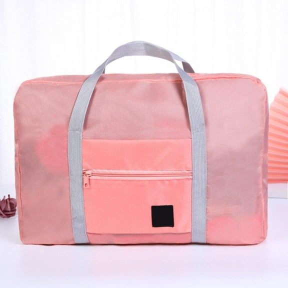 Single-Shoulder Folding Second-Generation Airplane Bag, Portable Travel Carry-On Storage Bag, Large Capacity Hand Luggage Travel Bag, Pink.