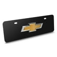 thumbnail image 2 of Chevrolet Golden 3D Logo 12" x 4.25" European Look Black Half-Size Stainless Steel License Plate, 2 of 5