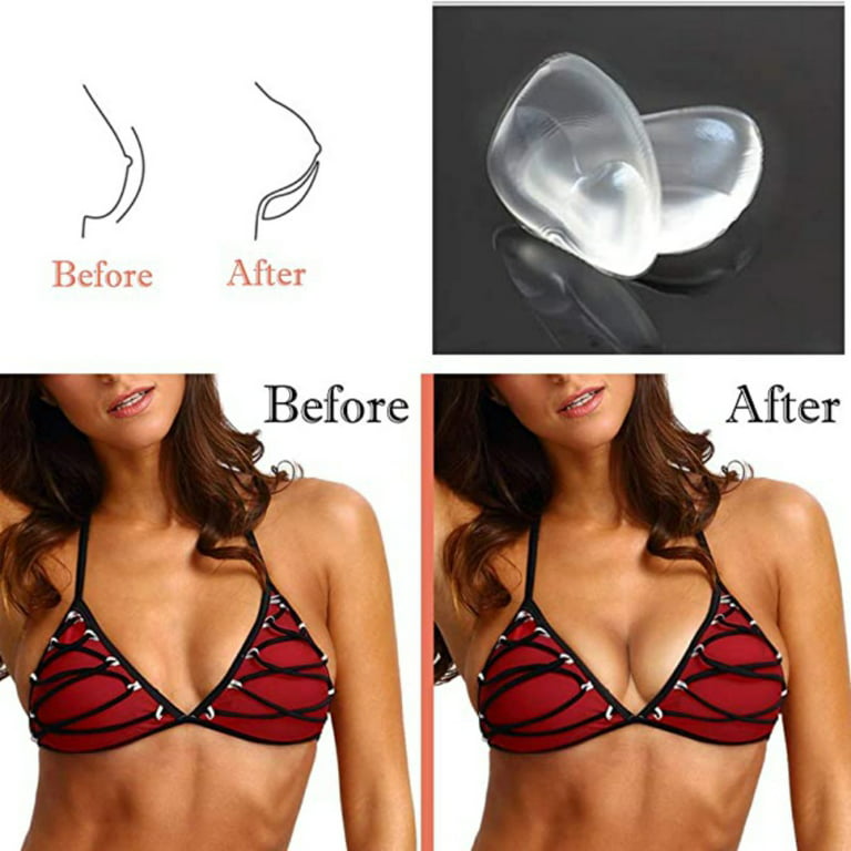 Wisremt Women Silicone Breast Inserts Waterproof Enhancers Clear