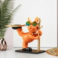 thumbnail image 5 of Esquirla Statue Animal Sculpture Desk Storage Tray Art Crafts Entryway Key Holder Jewelry Earrings Tray for Bedroom Table Desk , Orange, 5 of 7