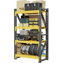 78.8"H Garage Shelves Heavy Duty,4200LBS 4-Tier Metal Adjustable Shelf, Industrial shelving for Commercial, Gym, Warehouse, Living Room, Basement, Fish tank,47.3"W*19.7"D*78.8"H,Black&Yellow
