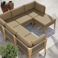 thumbnail image 2 of Modway Clearwater 6-Piece Outdoor Patio Teak Wood Sectional Sofa, 2 of 14