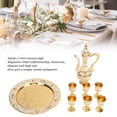 thumbnail image 3 of Vintage Metal Tea Pot Set, European Court Style, Multipurpose Coffee Maker with 6 Teacups, Tray, Retro Luxury Design, Premium Zinc Alloy Material, for Home Wedding, Bar, Coffee, 3 of 7