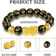 thumbnail image 4 of Feng Shui Black Obsidian Wealth Bracelet，Feng Shui Bracelet for Men/Women with Sagin Pixiu Character for Protection Can Bring Luck and Prosperity，Suitable for Any Occasion,Unisex, 4 of 6