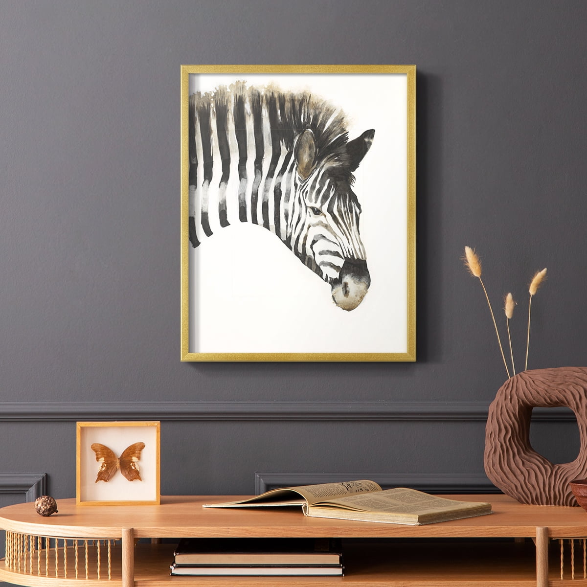 Zebra Stripes Framed Print - Solid Wood in Single Picture Frame Solid Wood 2 Framed Print