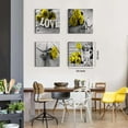 thumbnail image 5 of Yellow Rose Canvas Wall Decor for Living Room Bedroom Black and White Flower Prints Wall Art 16x16 4Pcs/Sets Couples Love Sign Paintings Pictures Bathroom Accessories Modern Artwork Home Decorations, 5 of 6