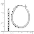 thumbnail image 4 of Diamond Fascination Diamond Mystique Sterling Silver Platinum-plated Diamond Black and White Diamond Hoop Earrings, 4 of 4