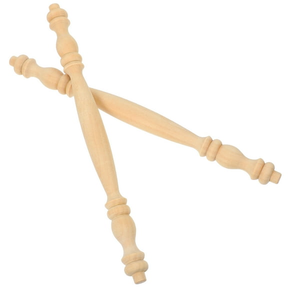 DEEPCRAFF Wooden Spindles For Home Furnishings Light Brown 2Pcs Wood