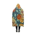 thumbnail image 3 of HATIART Hooded Throw Wrap Skull and Flowers Wearable Hooded Blanket 40x50 Inch Comfortable Softness Robe, 3 of 3