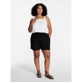 thumbnail image 2 of Time and Tru Women's Linen Blend Shorts, Sizes XS-XXXL, 2 of 6