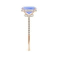 thumbnail image 3 of ANGARA Natural Thin Shank Cushion Cut 1.6 ct Tanzanite Ring with Diamonds in 14K Rose Gold for Women (Size-8x6mm) | December Birthstone, Anniversary, Jewelry Gift for Women | Natural Tanzanite Ring, 3 of 9