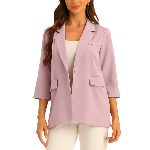 INSPIRE CHIC Work Office Stretch Blazer for Women's Lapel Collar Dressy Casual Suit Jacket